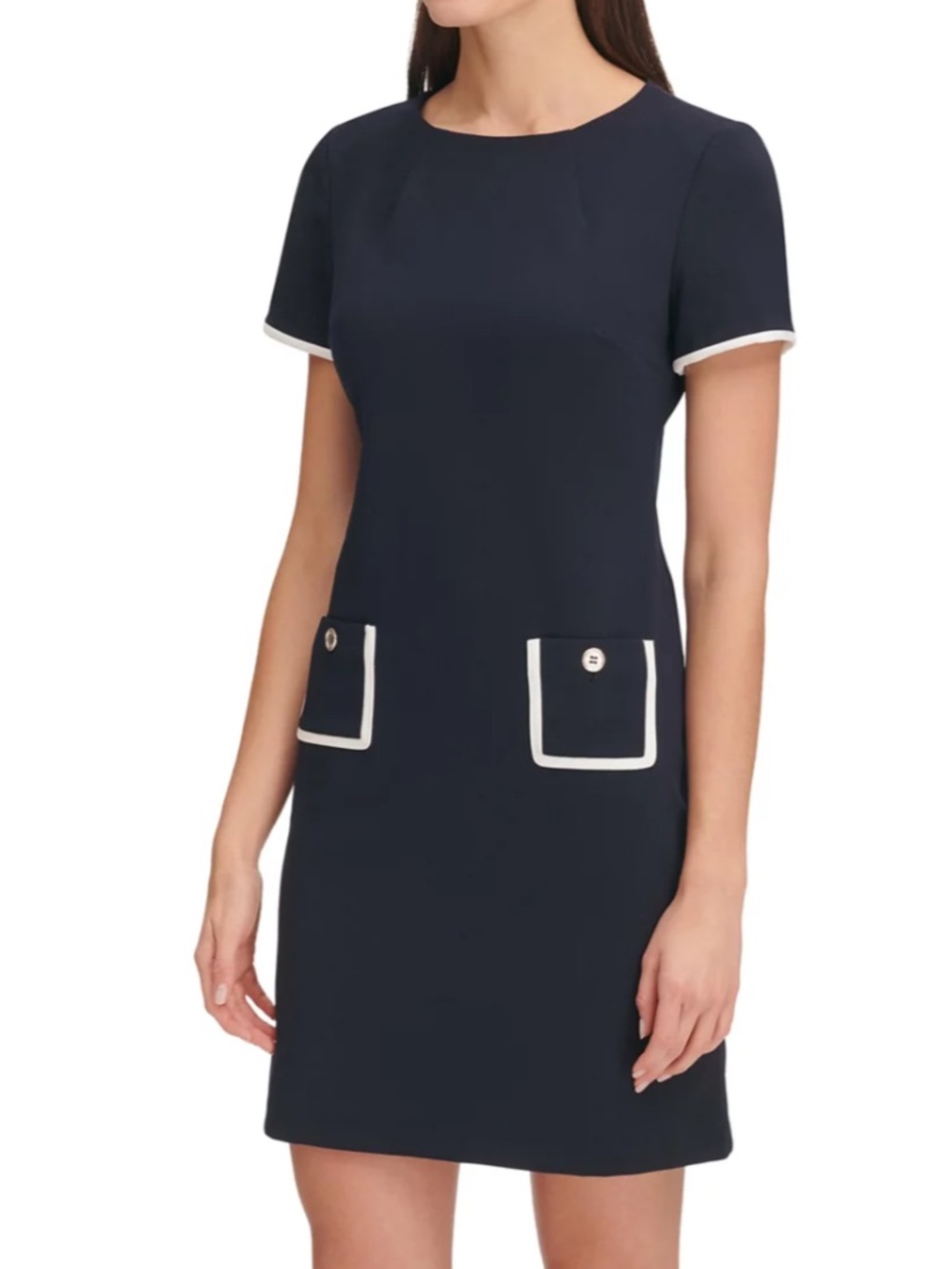 Tommy Hilfiger Women's Boat Neck Crepe Pocket Sheath Dress | 12